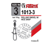 Застібка американка з вертлюгом Fanatik 1013-3 тест 18 кг