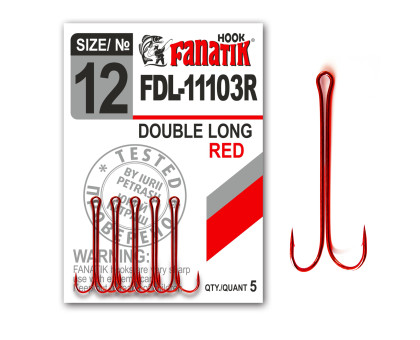 FDL-11103 Red № 12 Подвійний гачок Fanatik