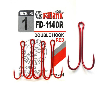 FD-1140 Red № 1 Двойной крючок Fanatik