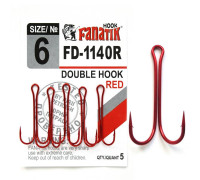 FD-1140 Red № 6 Подвійний гачок Fanatik