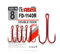 FD-1140 Red № 8 Подвійний гачок Fanatik