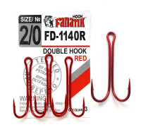 FD-1140 Red № 2/0 Подвійний гачок Fanatik