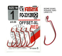 FO-3312-XL Red № 1 Офсетний гачок Fanatik