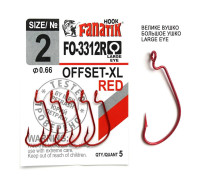 FO-3312-XL Red № 2 Офсетний гачок Fanatik