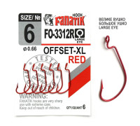FO-3312-XL Red № 6 Офсетний гачок Fanatik