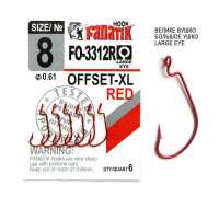 FO-3312-XL Red № 8 Офсетний гачок Fanatik
