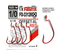 FO-3312-XL Red № 1/0 Офсетний гачок Fanatik