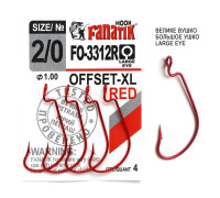 FO-3312-XL Red № 2/0 Офсетний гачок Fanatik