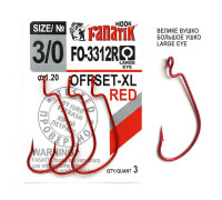 FO-3312-XL Red № 3/0 Офсетний гачок Fanatik