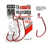 FO-3312-XL Red № 5/0 Офсетний гачок Fanatik