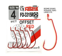 FO-3315 Red № 4 Офсетний гачок Fanatik
