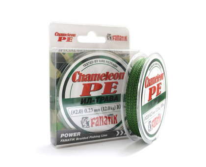 Шнур плетений Fanatik Chameleon PE X4 100 m (#2.0) 0.23 mm 12.0 kg колір Іл-Трава