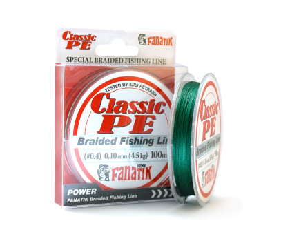 Шнур плетений Fanatik Classik PE X4 100 m (#0.4) 0.10 mm 4.5 kg Green