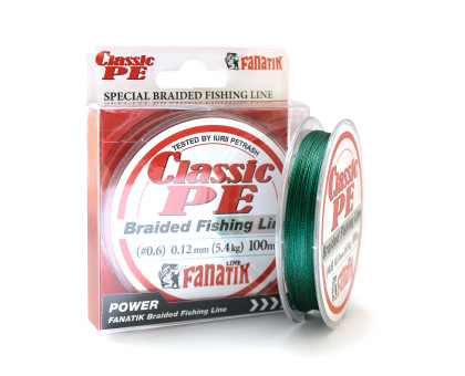 Шнур плетений Fanatik Classik PE X4 100 m (#0,6) 0.12 mm 5.4 kg Green