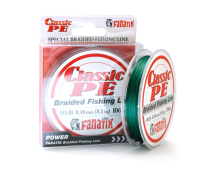 Шнур плетений Fanatik Classik PE X4 100 m (#1.0) 0.16 mm 8.1kg Green