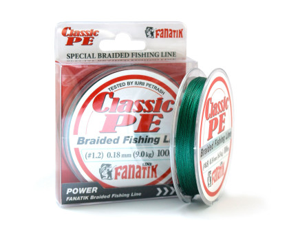 Шнур плетений Fanatik Classik PE X4 100 m (#1.2) 0.18 mm 9.0 kg Green