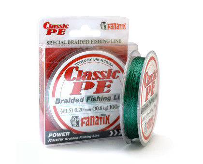 Шнур плетений Fanatik Classik PE X4 100 m (#1.5) 0.20 mm 10.8 kg Green