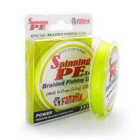 Шнур плетений Fanatik Spinning PE X4 120 m (#0,6) 0.12 mm 5,4 kg Yellow