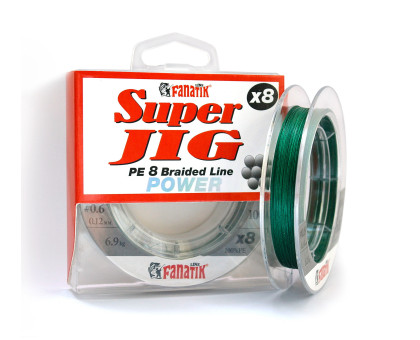 Шнур плетений Fanatik Super Jig PE X8 100 m (#0,6) 0.12 mm 6.9 kg Green