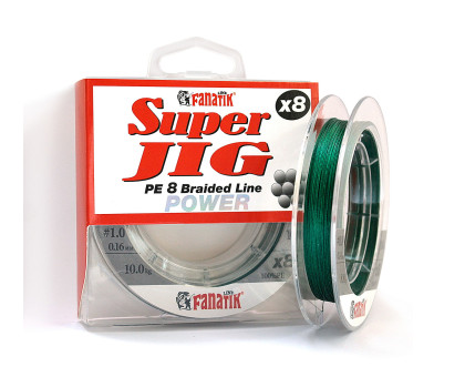 Шнур плетений Fanatik Super Jig PE X8 100 m (#1.0) 0.16 mm 10.0 kg Green