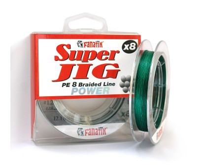 Шнур плетений Fanatik Super Jig PE X8 100 m (#1.2) 0.18 mm 12.0 kg Green