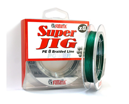 Шнур плетений Fanatik Super Jig PE X8 100 m (#2.0) 0.23 mm 16.3 kg Green