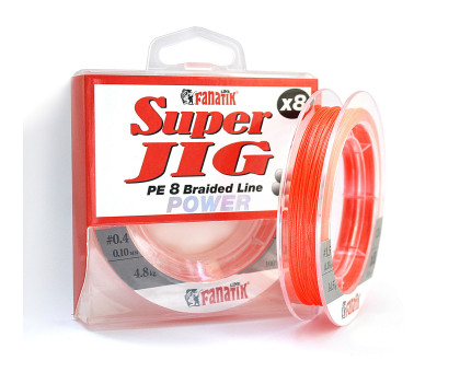 Шнур плетений Fanatik Super Jig PE X8 120 m (#0.4) 0.10 mm 4.8 kg Orange