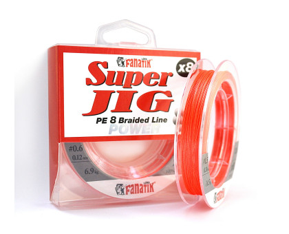 Шнур плетений Fanatik Super Jig PE X8 120 m (#0.6) 0.12 mm 6.9 kg Orange
