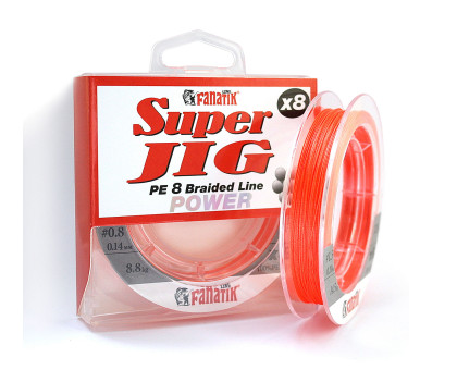Шнур плетений Fanatik Super Jig PE X8 120 m (#0.8) 0.14 mm 8.8 kg Orange