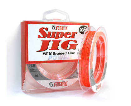 Шнур плетений Fanatik Super Jig PE X8 120 m (#1.0) 0.16 mm 10.0 kg Orange