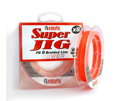Шнур плетений Fanatik Super Jig PE X8 120 m (#1.2) 0.18 mm 12.0 kg Orange