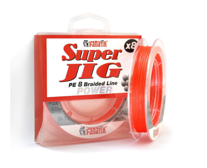 Шнур плетений Fanatik Super Jig PE X8 120 m (#2.0) 0.23 mm 16.3 kg Orange