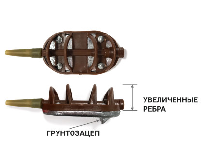 Годівниця Fanatik Флет з грунтозацепом, вага 100 гр